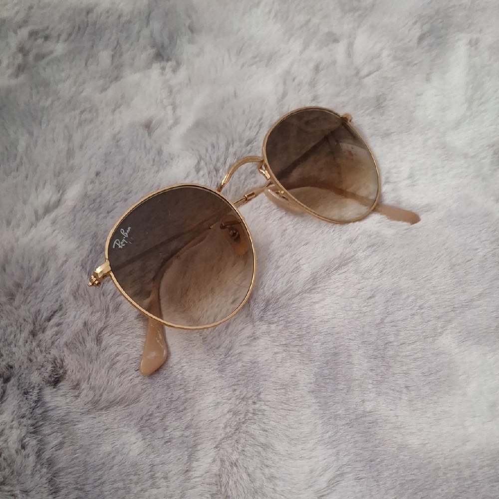 Ray-Ban Classic Gold Sunglasses Round Brown Gold Classic
